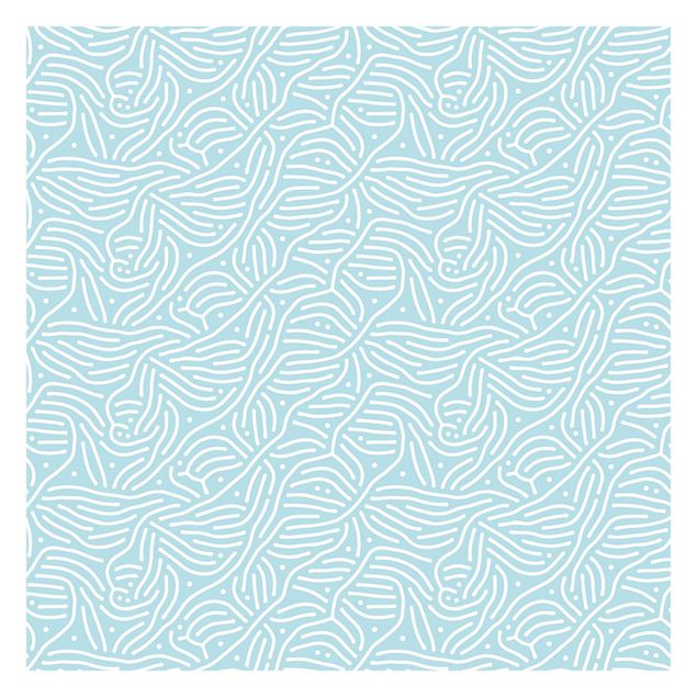 Self adhesive wallpapers Playful Pattern With Lines And Dots In Light Blue