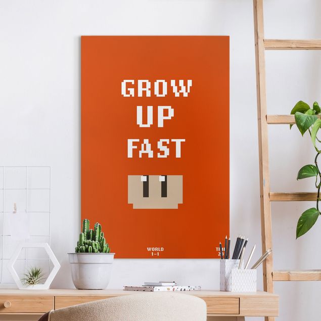 Prints quotes Video Game Grow Up Fast In Red