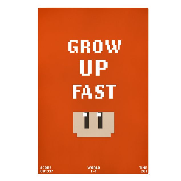 Prints Video Game Grow Up Fast In Red