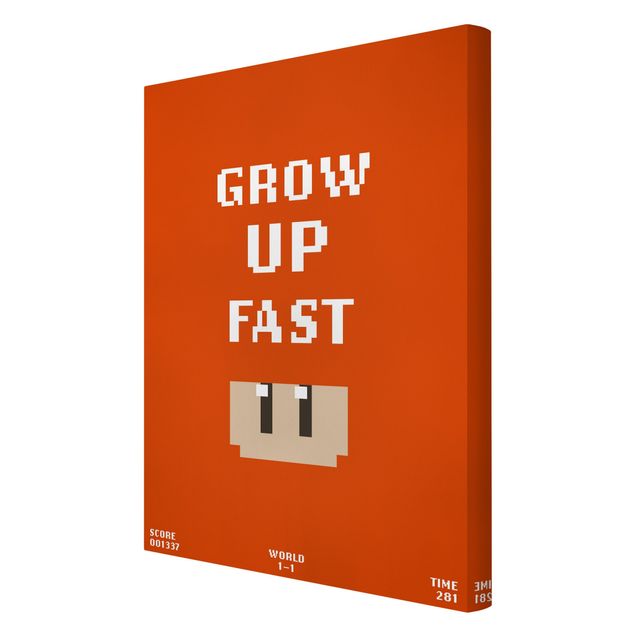Canvas prints Video Game Grow Up Fast In Red