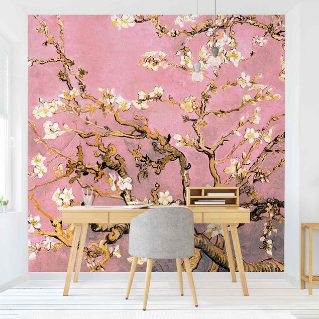 Impressionist art Vincent Van Gogh - Almond Blossom In Antique Pink