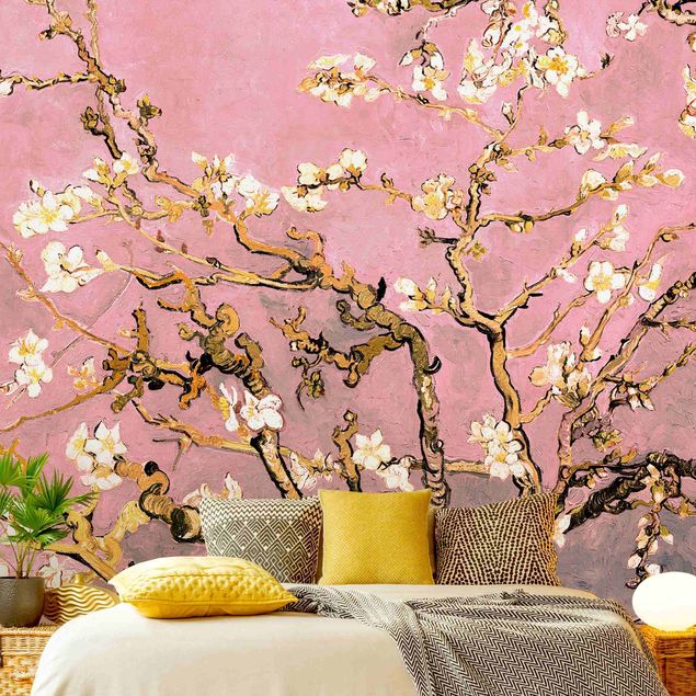 Post impressionism Vincent Van Gogh - Almond Blossom In Antique Pink