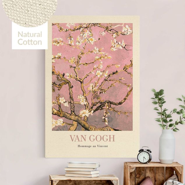 Pointillism art Vincent van Gogh - Almond Blossom In Pink - Museum Edition