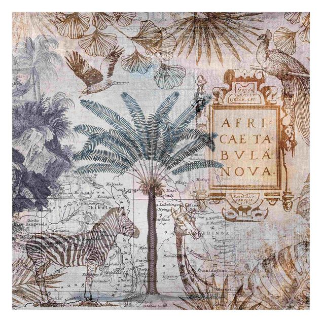 Wallpapers animals Vintage Collage Map Africa