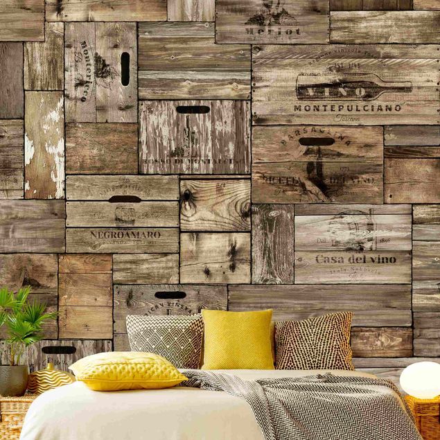 Wallpapers modern Vintage Wooden Crates
