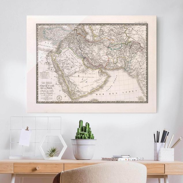 Kitchen Vintage Map In The Middle East