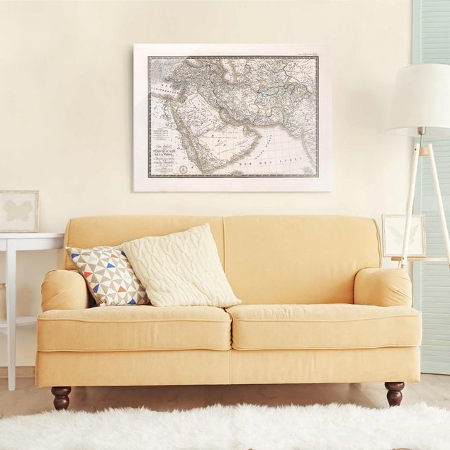 Glass prints maps Vintage Map In The Middle East