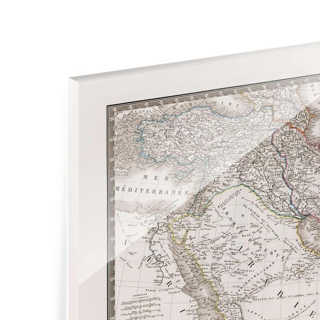 Glas Magnetboard Vintage Map In The Middle East