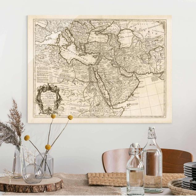 Kitchen Vintage Map The Middle East