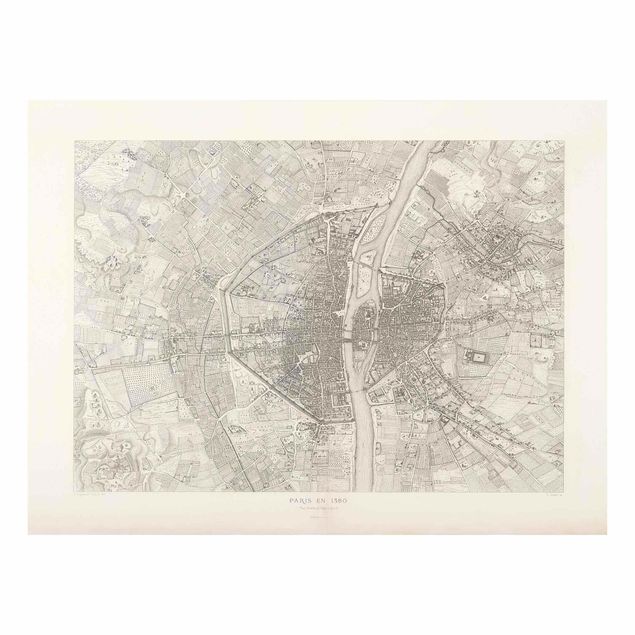 Art prints Vintage Map Paris