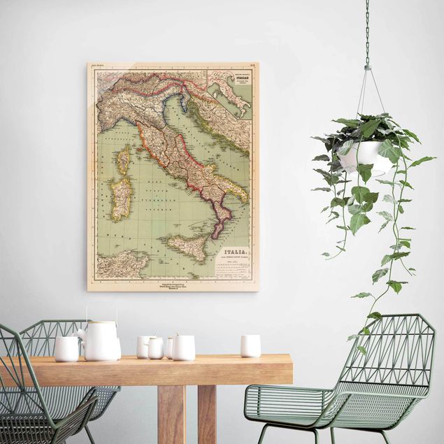 Art prints Vintage Map Italy