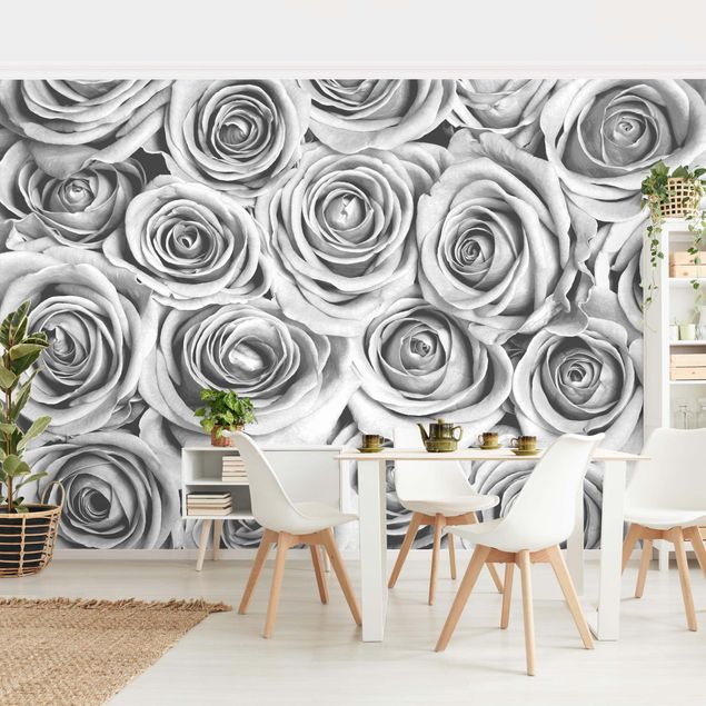 Wallpapers flower Vintage Roses Black And White