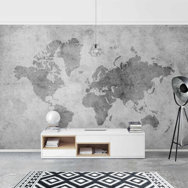 Black and white aesthetic wallpaper Vintage World Map II