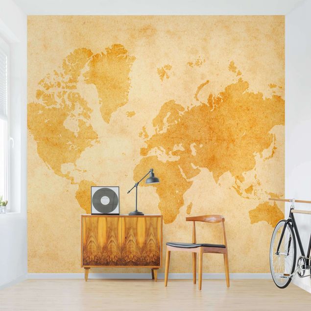 Retro wallpaper Vintage World Map