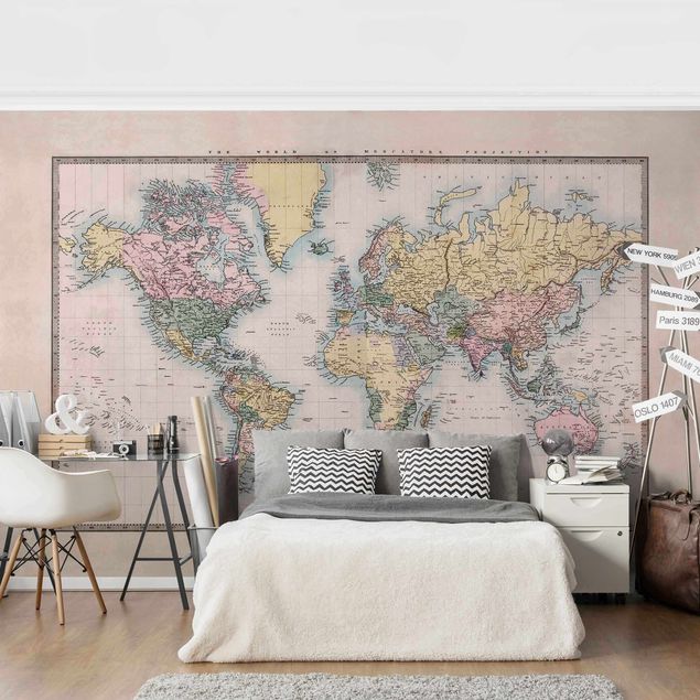 Aesthetic vintage wallpaper Vintage World Map Around 1850
