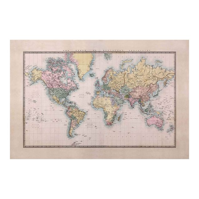Adhesive wallpaper Vintage World Map Around 1850