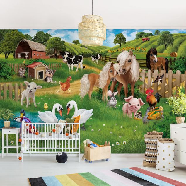 Contemporary wallpaper Animal Club International - Farm Animals