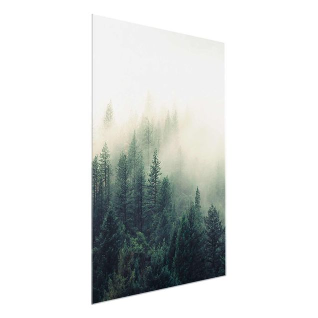 Glass prints landscape Foggy Forest Awakening