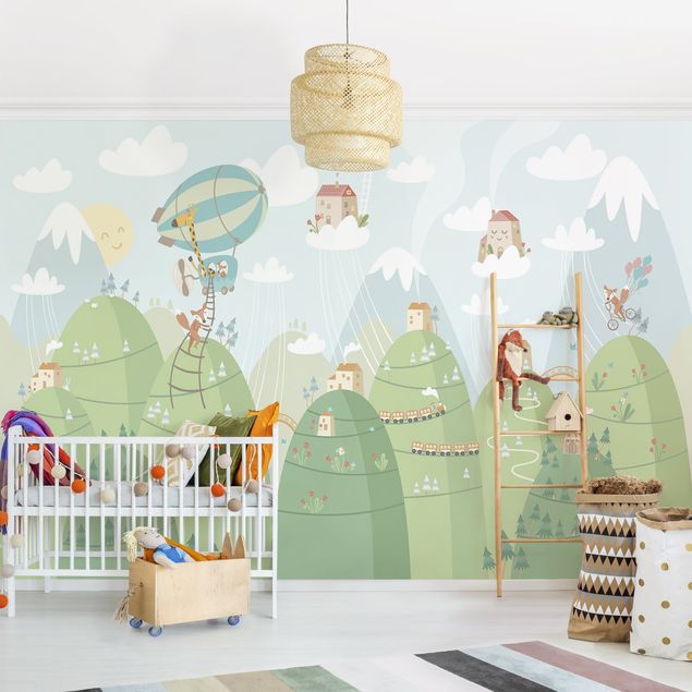 Nursery decoration Forest With Houses And Animals