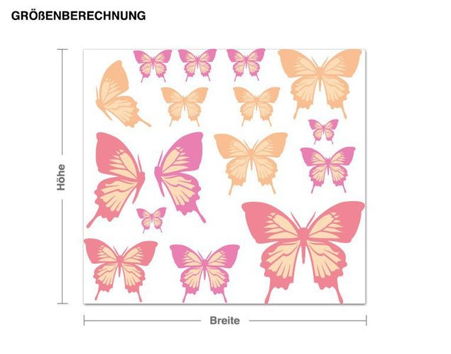 Wall stickers butterfly Butterfly Set Pastel colours