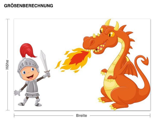 Wall stickers dragon Knight with Fire Dragon