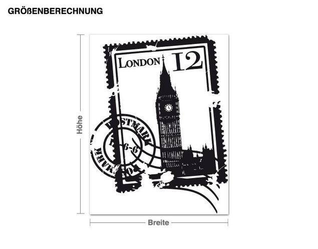London skyline wall sticker Stamp London