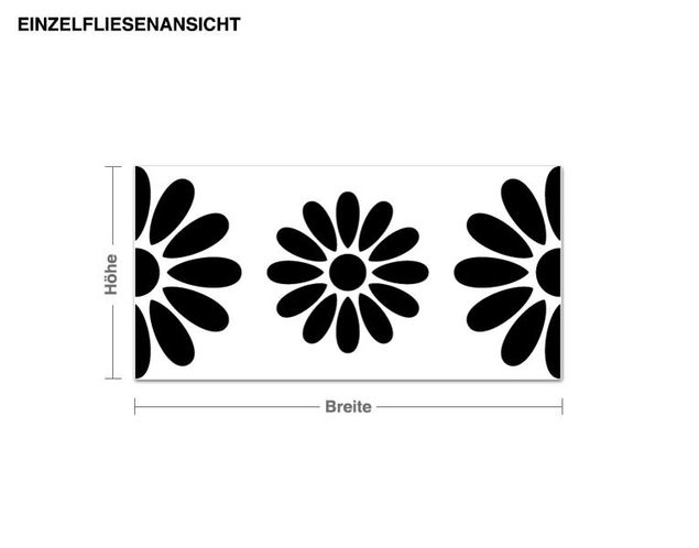 Kitchen Tile Sticker Flower Border (20 Pieces)