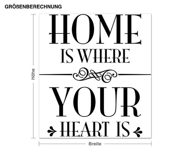 Wall stickers quotes Home is where your heart is