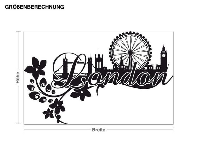 Wall stickers city ​​names London Floral