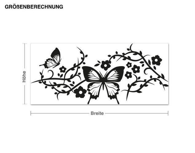 Butterfly wall art stickers Butterfly Tendril