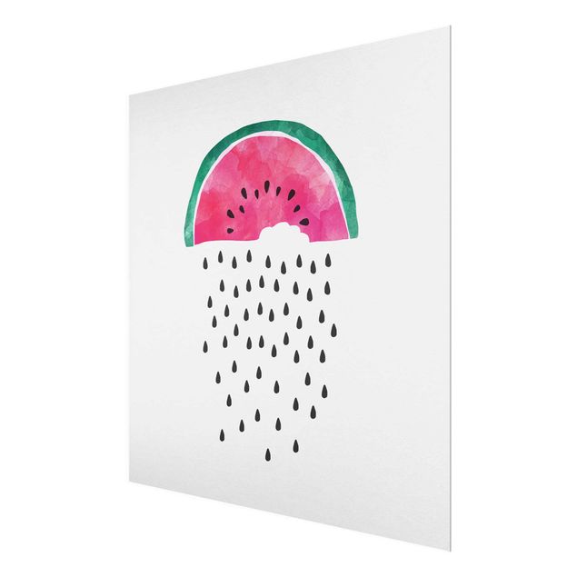 Glas Magnettafel Watermelon Rain