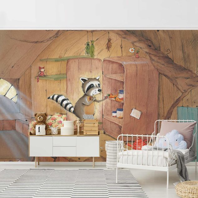 Wallpapers forest Vasily Raccoon - Vasily At Kitchen Cabinet