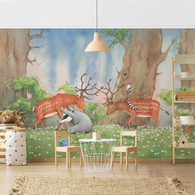 Wallpapers modern Vasily Raccoon - Vasily Helps The Deer