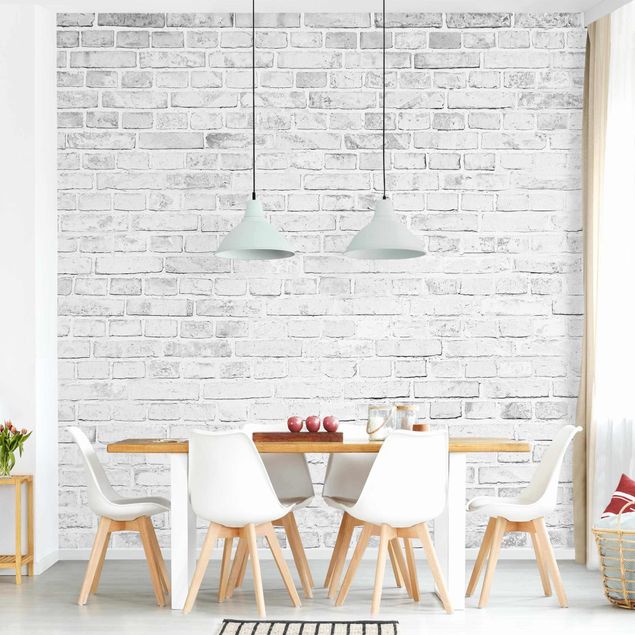 Kitchen White Brick Wall