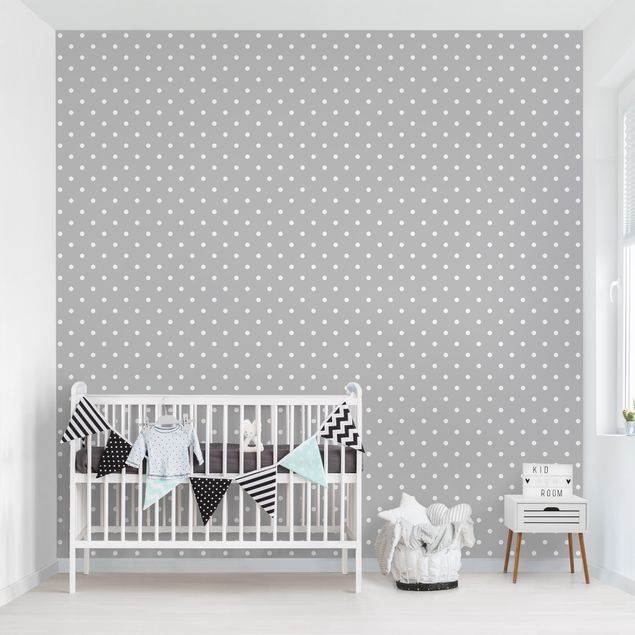 Modern wallpaper designs White Dots On Grey
