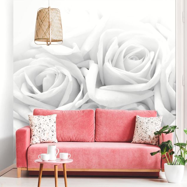 Wallpapers rose White Roses Black And White
