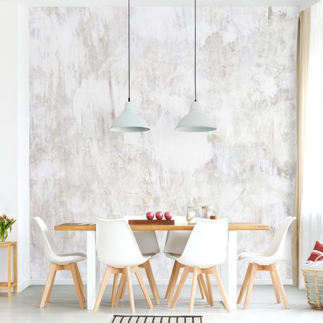 Contemporary wallpaper White Shabby Concrete Wall Painted