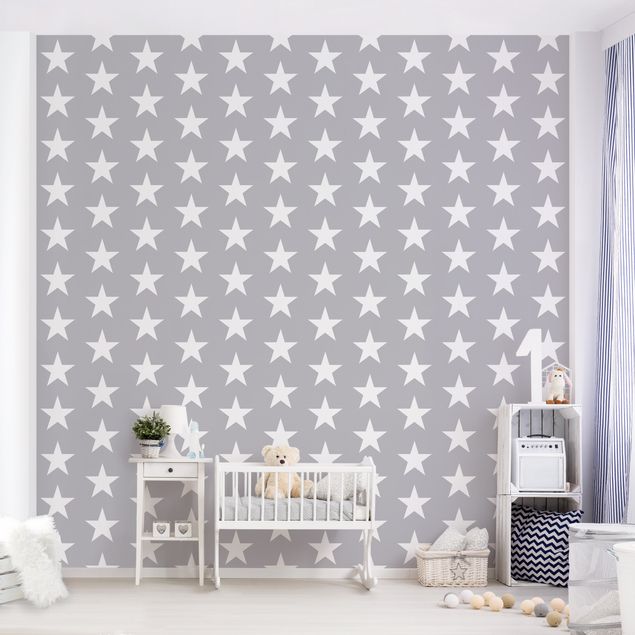 Wallpapers patterns White Stars On Grey Background