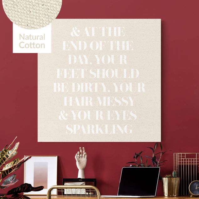Prints quotes White Text - At the end of the day