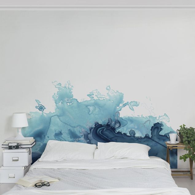 Self adhesive wallpapers Wave Watercolour Blue l
