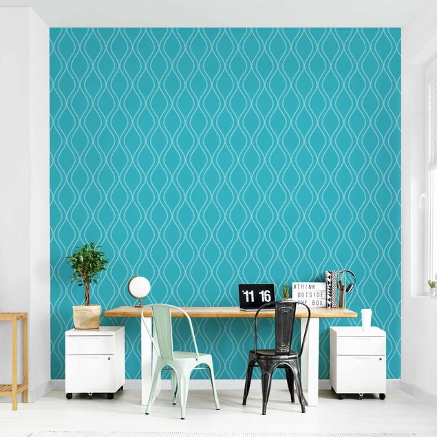 Vintage aesthetic wallpaper Wave Retro Style Turquoise