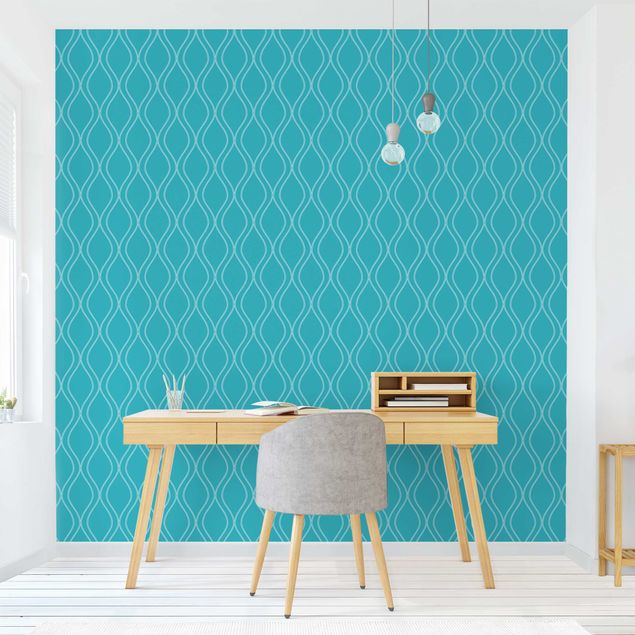 Wallpapers patterns Wave Retro Style Turquoise