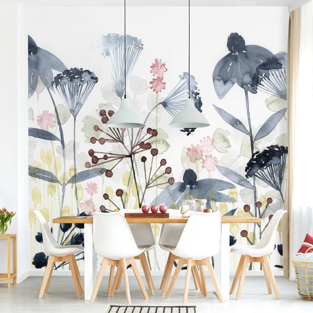 Contemporary wallpaper Wildflower Watercolour I