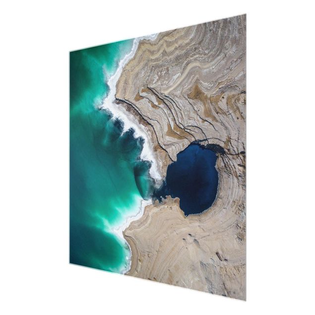 Glass prints beach Wild Coastal Bay In Israel