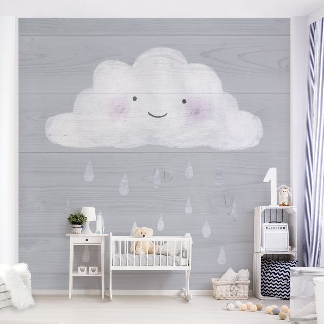 Nursery decoration Cloud With Silver Raindrops