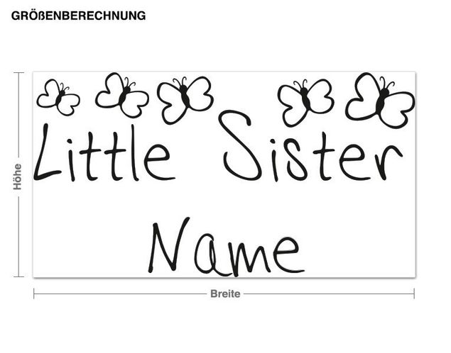 Nursery decoration Customised text Little Sister