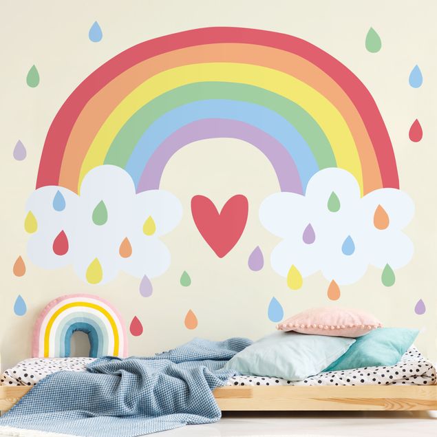 Wall stickers rainbow XXL Rainbow Heart Colourful