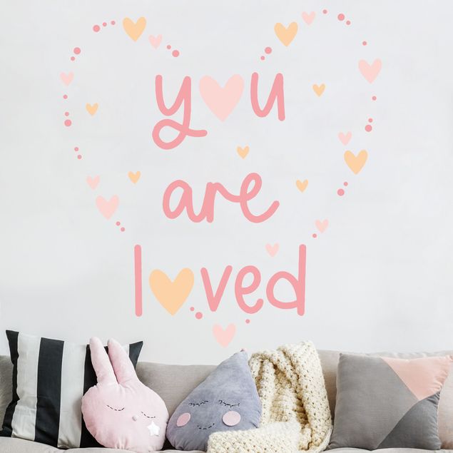 Nursery decoration You Are Loved Heart Light Pink