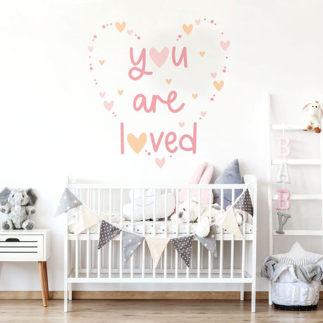 Wall sticker - You Are Loved Heart Light Pink