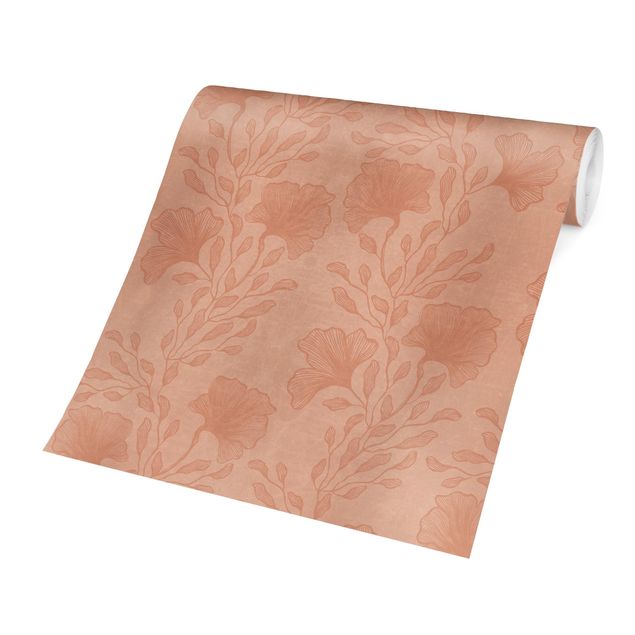 Wallpapers modern Delicate Branches In Rosé Gold
